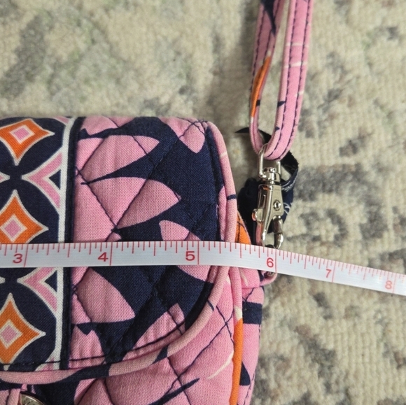 Vera Bradley Crossbody Little Hip Bag He Loves Me Pink  Print Quilted Mini Bag - Picture 7 of 8